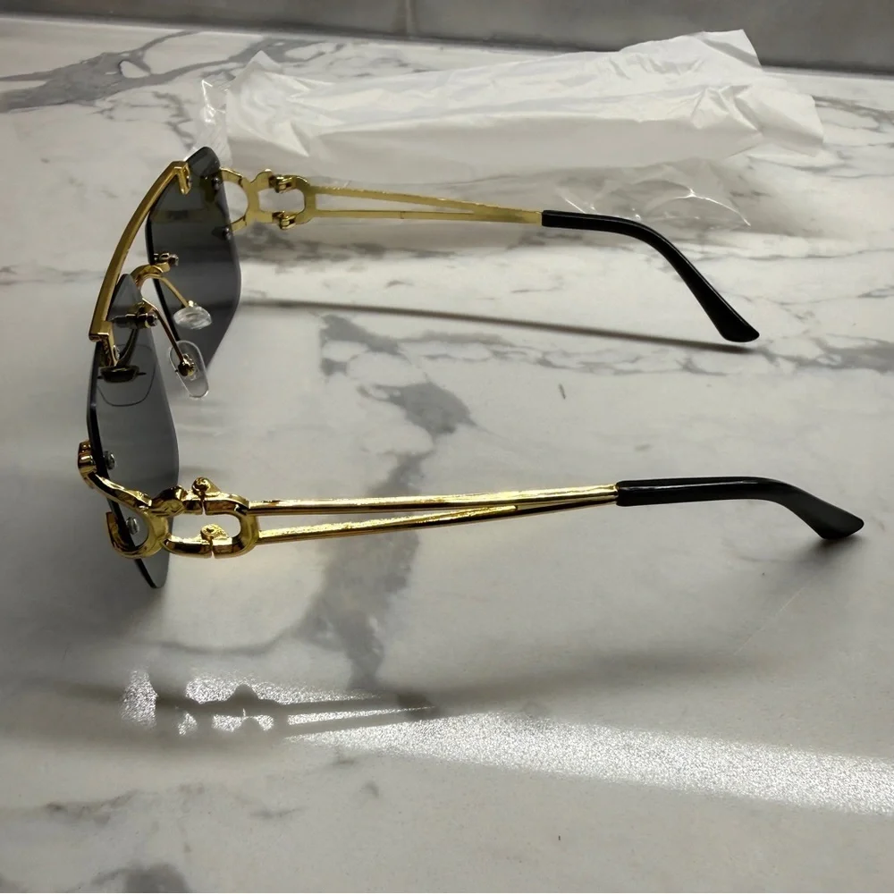 Retro Luxury Golden Fashion Glasses Tiger Frame Unisex Sunglasses New